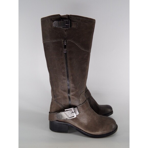 Vince Camuto Shoes - VINCE CAMUTO Brown Leather Tall Moto Riding Boots Size. 5.5